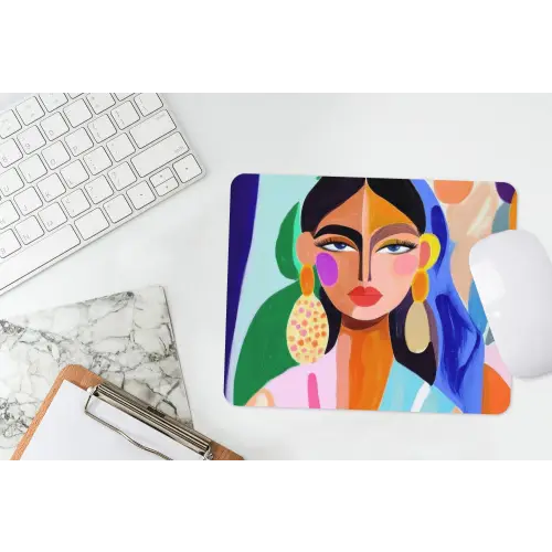 Portret - Vrouw - Modern muismat rubber klein -witbureau