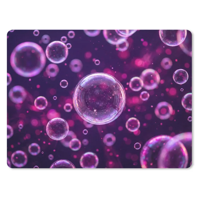Paars - Bubbels - Schuim muismat rubber klein -3d