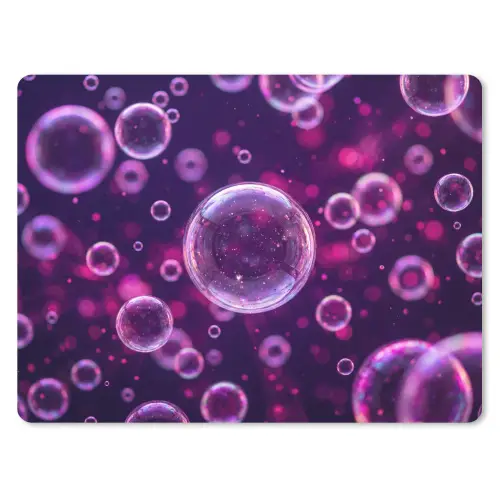 Paars - Bubbels - Schuim muismat rubber klein -3d