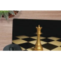 Koningin - Schaakstuk - Geblokt - Goud muismat rubber klein -closeup