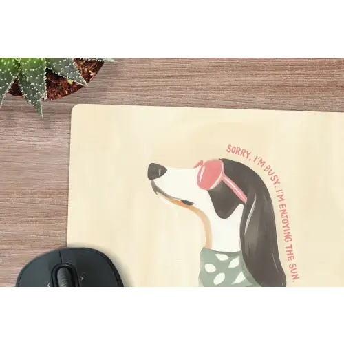 Quote - Hond - Zonnebril muismat rubber klein -closeup