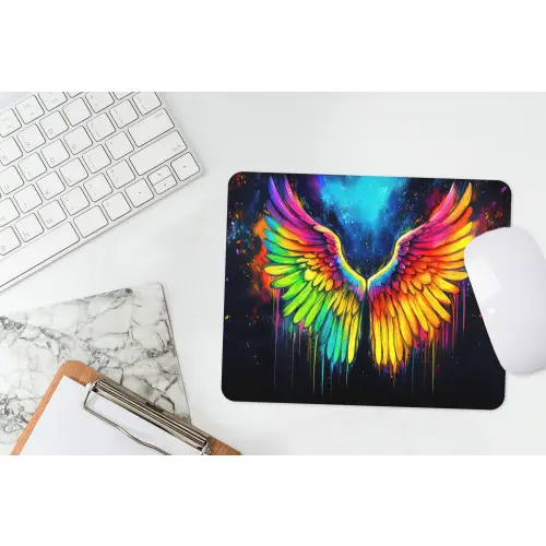 Regenboogkleuren - Vleugels - Magisch muismat rubber klein -witbureau