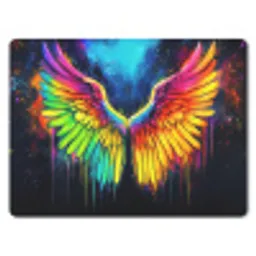 Regenboogkleuren - Vleugels - Magisch muismat rubber klein -3d