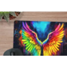 Regenboogkleuren - Vleugels - Magisch muismat rubber klein -closeup