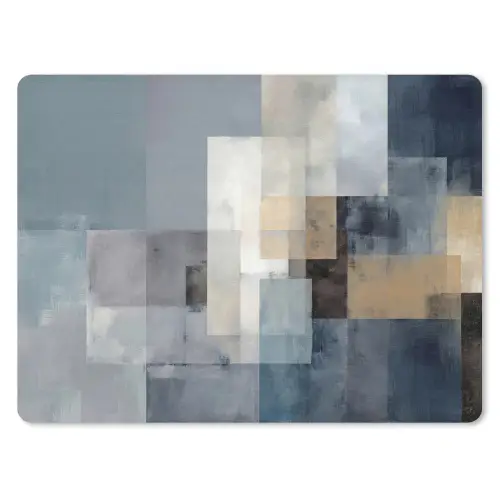 Rechthoeken - Abstract - Blauw muismat rubber klein -3d