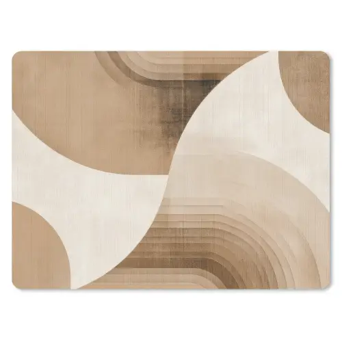 Retro - Geometrische lagen - Aardetinten muismat rubber klein -3d