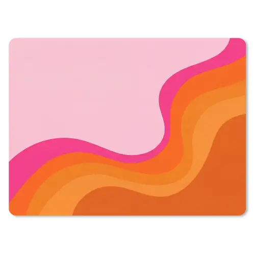Retro - Waves - Kleurrijk muismat rubber klein -3d