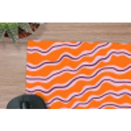 Retro - Golvend - Oranje muismat rubber klein 262 -closeup