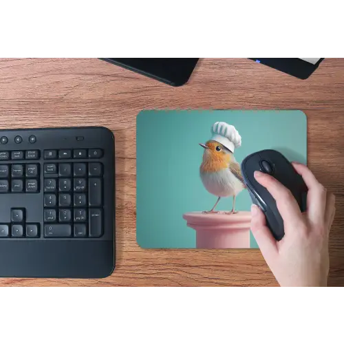 Roodborstje - Vogel - Koksmuts - Sokkel muismat rubber klein -toetsenbord