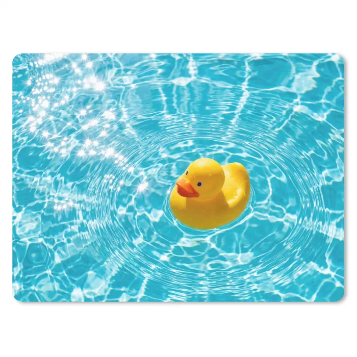 Badeend - Dobberen - Blauw muismat rubber klein -3d