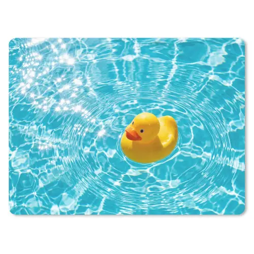 Badeend - Dobberen - Blauw muismat rubber klein -3d
