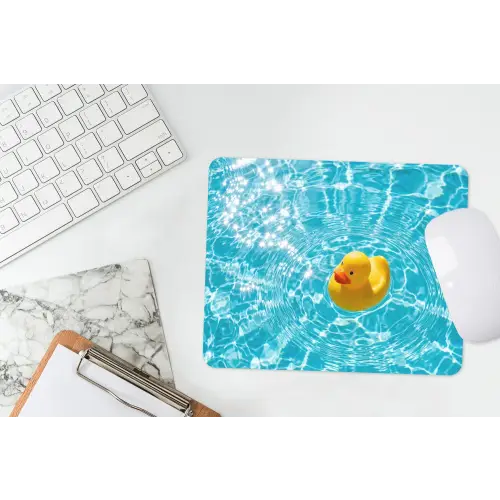Badeend - Dobberen - Blauw muismat rubber klein -witbureau