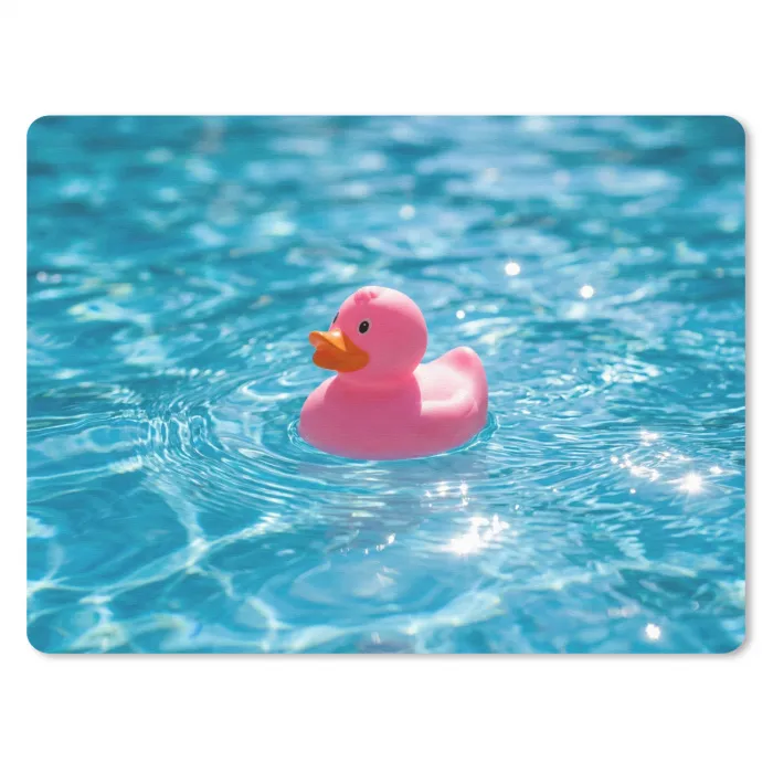 Badeend - Dobberend - Roze muismat rubber klein -3d