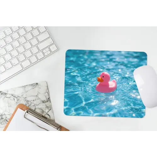 Badeend - Dobberend - Roze muismat rubber klein -witbureau