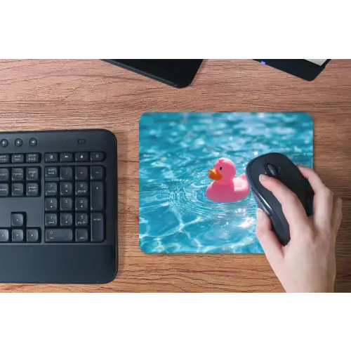 Badeend - Dobberend - Roze muismat rubber klein -toetsenbord