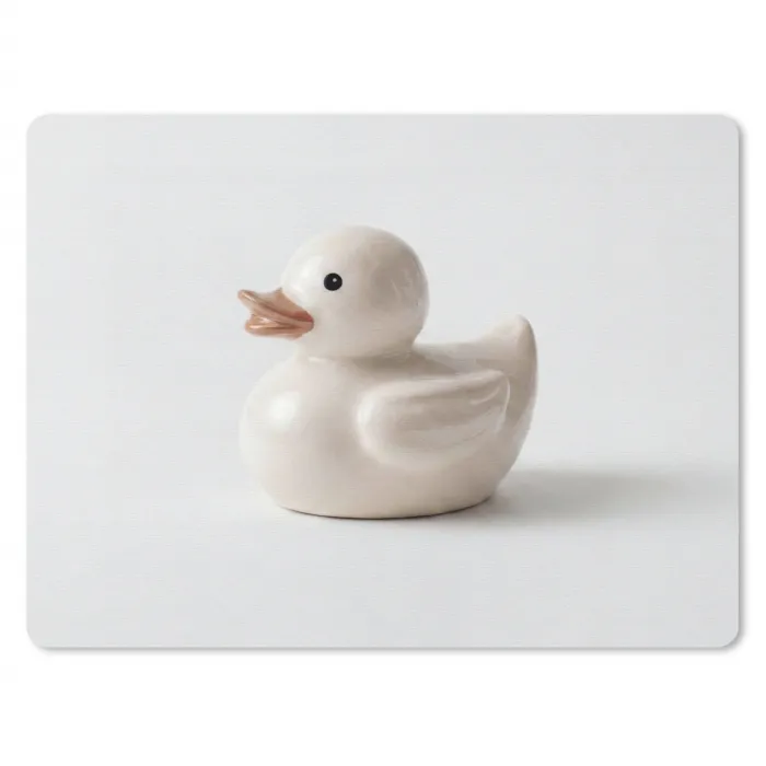 Badeend - Minimalistisch - Wit muismat rubber klein -3d