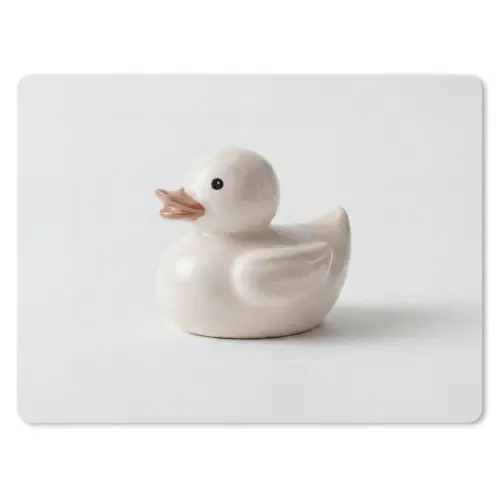 Badeend - Minimalistisch - Wit muismat rubber klein -3d