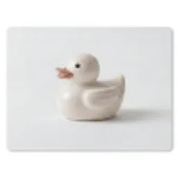 Badeend - Minimalistisch - Wit muismat rubber klein -3d