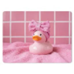 Badeend -Strik - Roze muismat rubber klein -3d