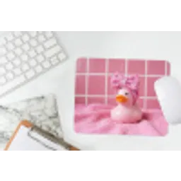 Badeend -Strik - Roze muismat rubber klein -witbureau