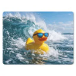 Badeend - Stoer - Golven muismat rubber klein -3d