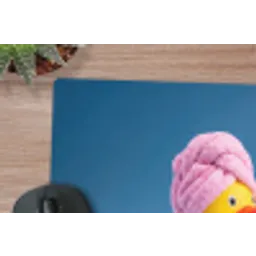 Badeend - Handdoek - Blauw muismat rubber klein -closeup