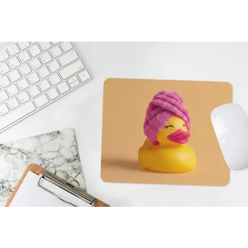 Badeend - Handdoek - Kleurrijk muismat rubber klein -witbureau