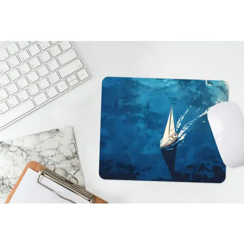 Zeilboot - Water - Abstract - Schaduw muismat rubber klein -witbureau