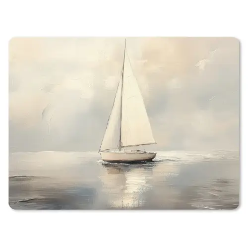 Zeilschip - Zee - Bewolkt muismat rubber klein -3d
