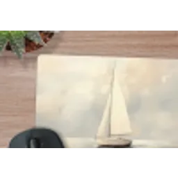 Zeilschip - Zee - Bewolkt muismat rubber klein -closeup