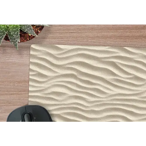 Zand - Golven - Beige muismat rubber klein 262 -closeup