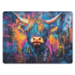 Schotse Hooglander - Abstract - Kleurrijk muismat rubber klein -3d