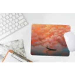 Zee - Boot - Wolken - Oranje muismat rubber klein -witbureau