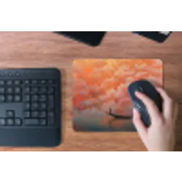 Zee - Boot - Wolken - Oranje muismat rubber klein -toetsenbord