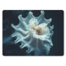 Zeewezen - Wit - Golven - Water muismat rubber klein -3d