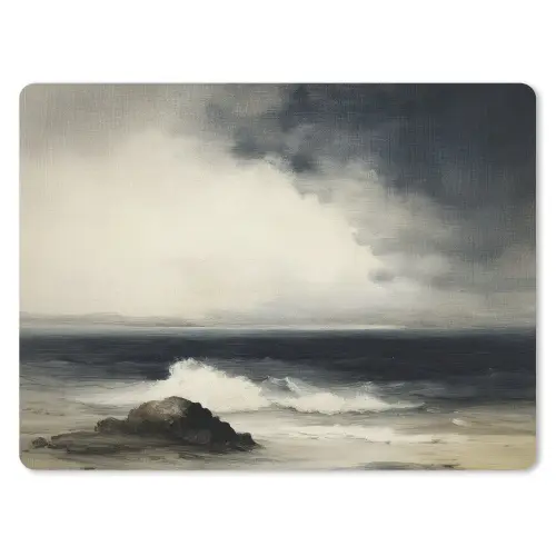 Zee - Rotsen - Storm muismat rubber klein -3d