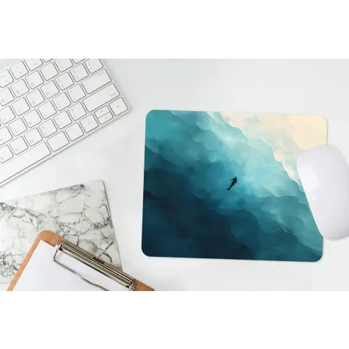 Zee - Silhouet - Abstract - Blauw muismat rubber klein -witbureau