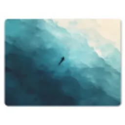 Zee - Silhouet - Abstract - Blauw muismat rubber klein -3d