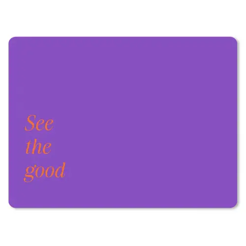See the good - Oranje - Paars muismat rubber klein -3d
