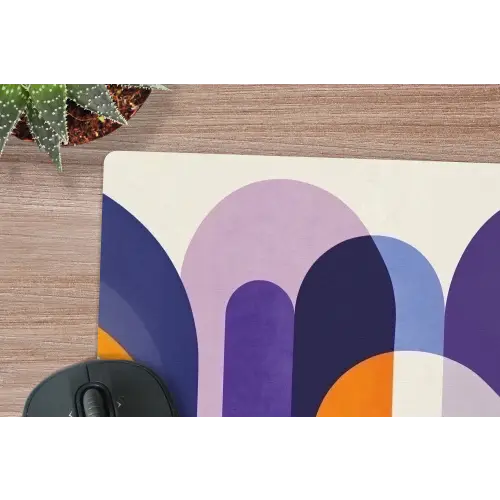Vormen - Abstract - Grafisch - Oranje muismat rubber klein -closeup