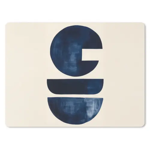 Vormen - Blauw - Abstract muismat rubber klein -3d