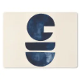 Vormen - Blauw - Abstract muismat rubber klein -3d