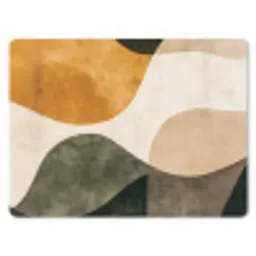 Vormen - Okergeel - Abstract muismat rubber klein -3d