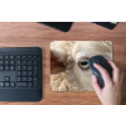 Schaap - Oog - Wit muismat rubber klein -toetsenbord