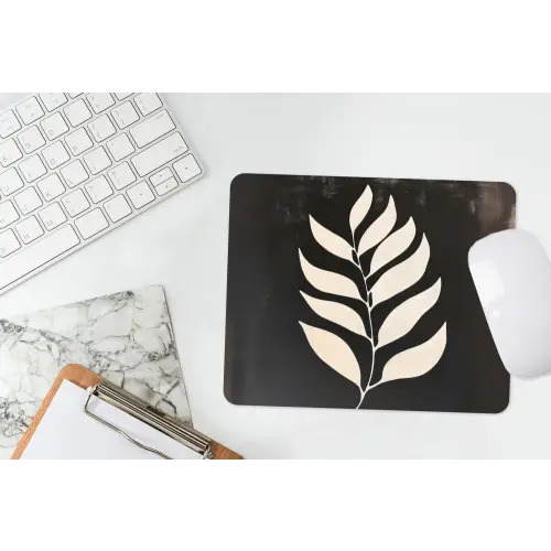 Blad - Wit - Minimalistisch muismat rubber klein -witbureau