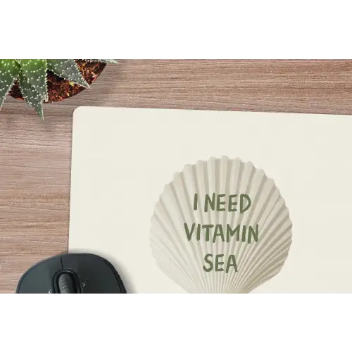 Schelp - Quote - Groen muismat rubber klein -closeup