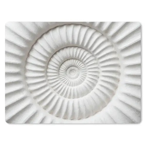 Schelp - Spiraal - Wit muismat rubber klein -3d