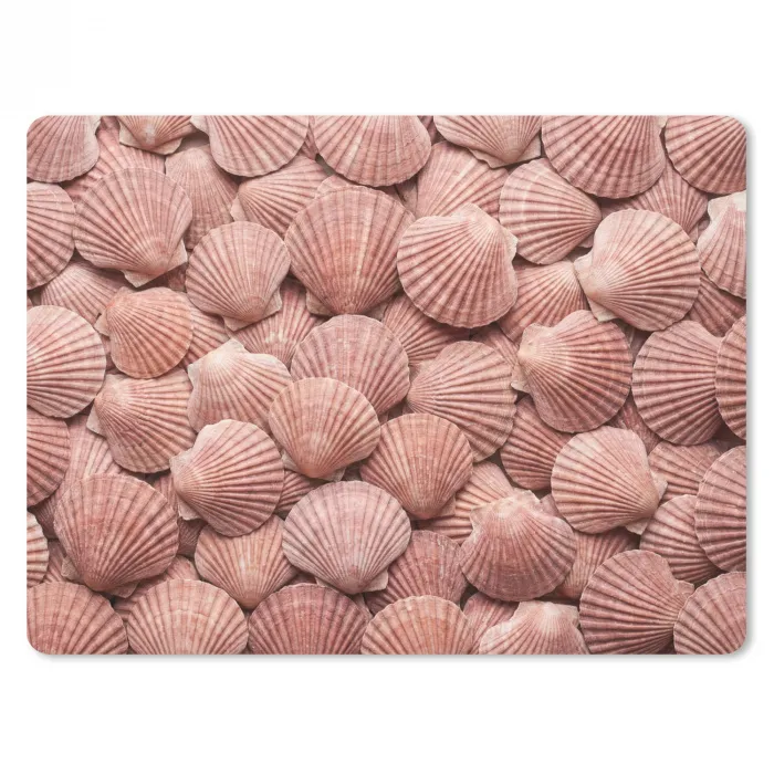 Schelpen - Patroon - Roze muismat rubber klein -3d