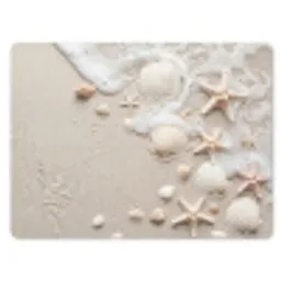 Schelpen - Zeesterren - Strand muismat rubber klein -3d