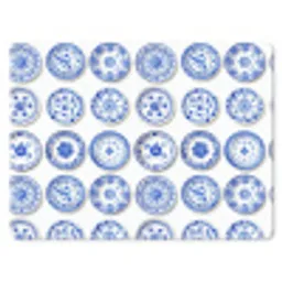Borden - Bloemen - Patroon - Blauw muismat rubber klein 262 -3d